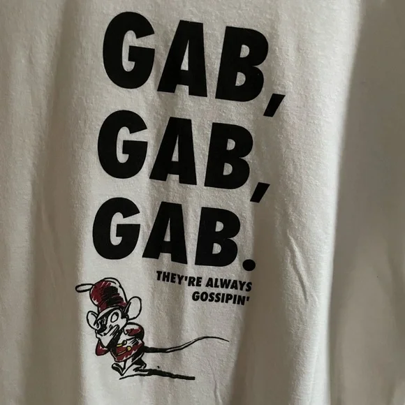 Disney Dumbo Timothy Q. Mouse White Red Ringer T-Shirt “Gab, Gab, Gab” - Picture 5 of 6
